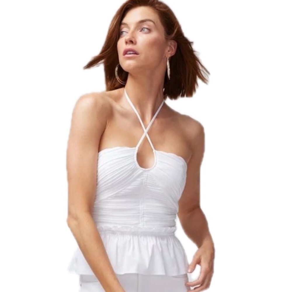 WHBM | Poplin Keyhole Bustier Halter